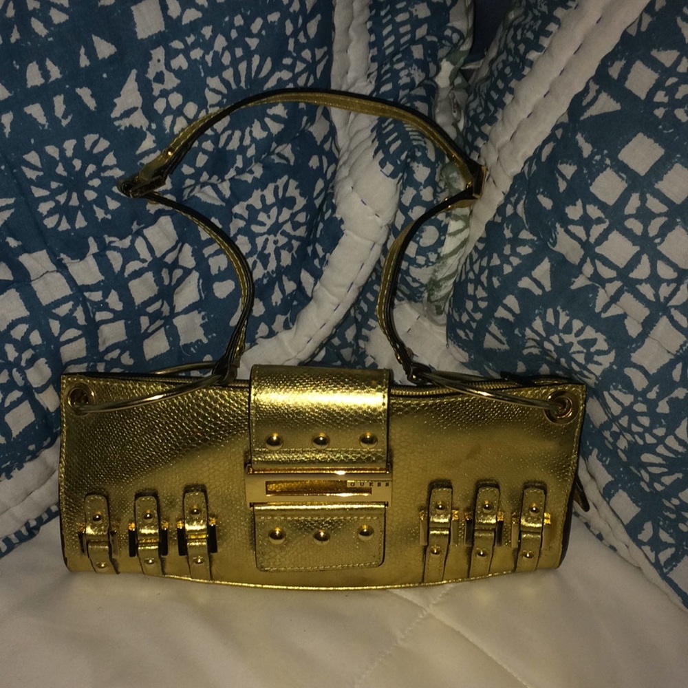 Cute Gold Small clutch with strap